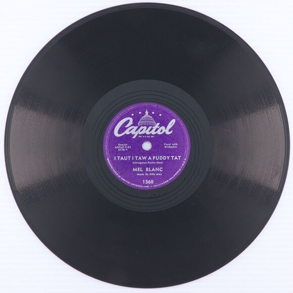 Mel Blanc – I Taut I Taw A Puddy Tat / Yosemite Sam 1951 10" 78 rpm Record 1360 - Picture 2 of 16